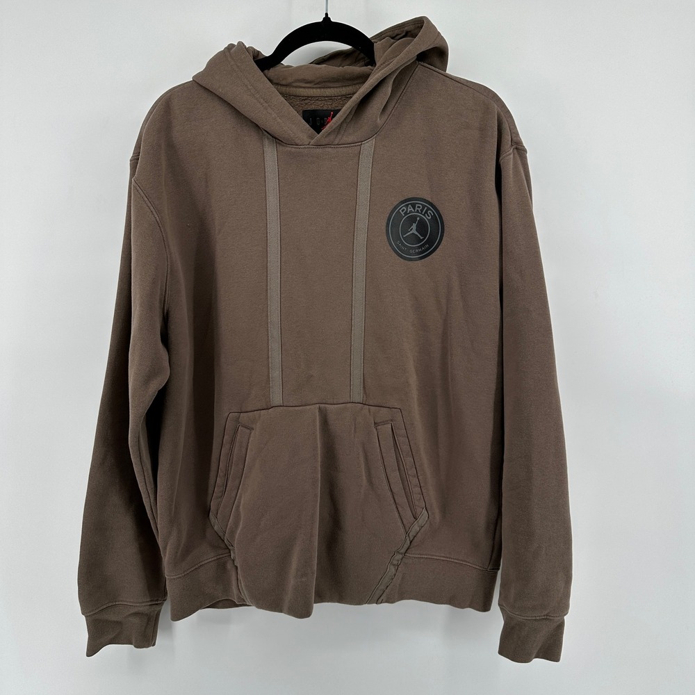 Nike Jordan x PSG Paris Saint-Germain Fleece Pullover Hoodie Palomino Bwn Men M